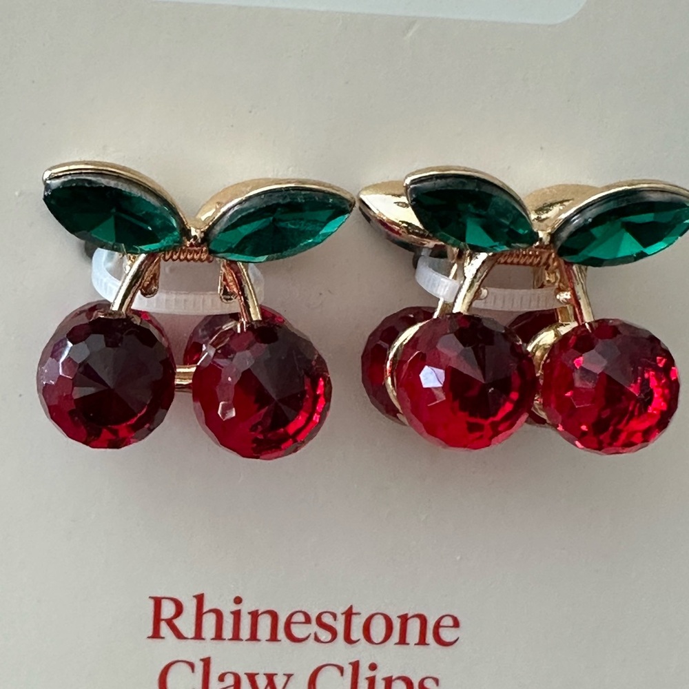 Kitsch Cherry Rhinestone Claw Clips - Picture 2 of 5